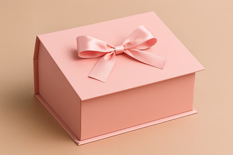 Ảnh: Hộp nắp gài nam châm kèm nơ